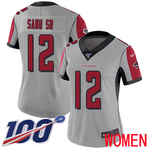Atlanta Falcons Limited Silver Women Mohamed Sanu Jersey NFL Football #12 100th Season Inverted Legend